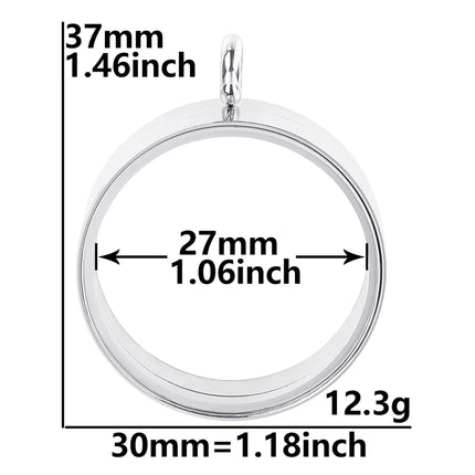 1Pc Stainless Steel Openable Glass Coin Bezel Cremation Urn Locket Pendant Round Reliquary Picture Medaillon кулон Jewelry