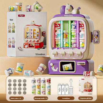Auto Drinks Vending Machine Toys Children Coin Operated Game Simulation Mini Beverage Machine Kids Pretend Play Christmas Gifts