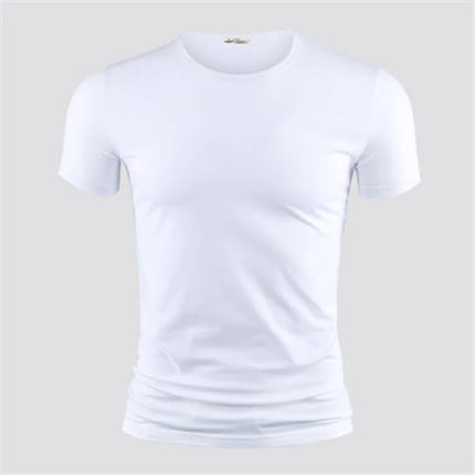 2026 Men's T Shirt Pure Color V Collar Short Sleeved Tops Tees Men T-Shirt Black Tights Man T-Shirts Fitness For Male Clothes