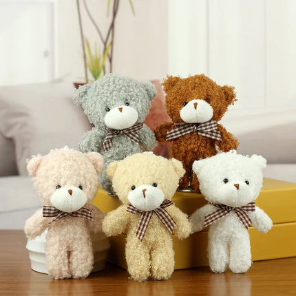 12-500Pcs Mini Bears with Bow Tie Plush Stuffed Tiny Bears Doll Bulk Small Animal for Graduation Gift Birthday Gifts Party Favor