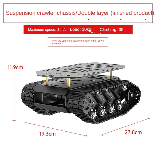 RC Tank 10KG Load Strong Shock Absorption Tank Chassis with Encoder Motor Suspension All Metal Robot Kit Programmable Robot Car