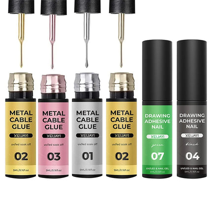 5ml Super Bright Silver Metallic Painting Liner Gel Nail Polish Drawing Stripe Graffiti Mirror Pull Line UV Gel Varnish