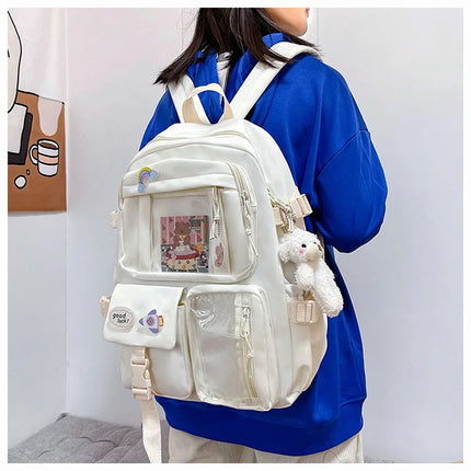 Fashion Girls Backpack New Large Capacity Korean Style Women Backpacks Cute Student School Backpack Versatile Women's Bag