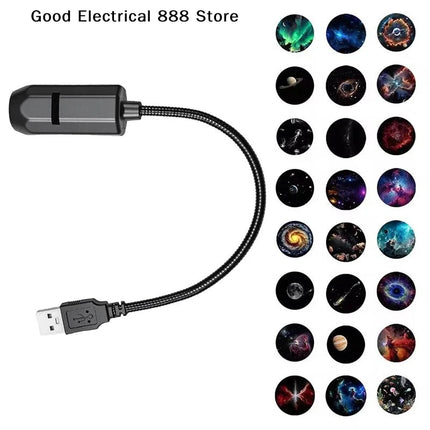 Romantic Rotatable Galaxy Star Projector Portable USB 24 LED Night Light Sleep Atmosphere Lamp Home Wedding Christmas Decoration