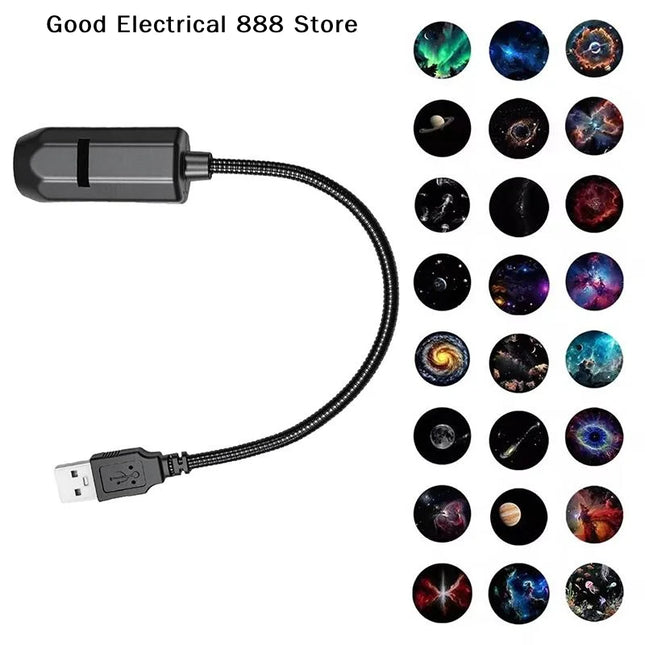 Romantic Rotatable Galaxy Star Projector Portable USB 24 LED Night Light Sleep Atmosphere Lamp Home Wedding Christmas Decoration