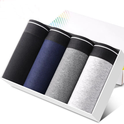 4pcs Men's Panties Sexy Shorts Cotton Underwear Male Breathable Boxers Solid Boxer Shorts Brand Underpants