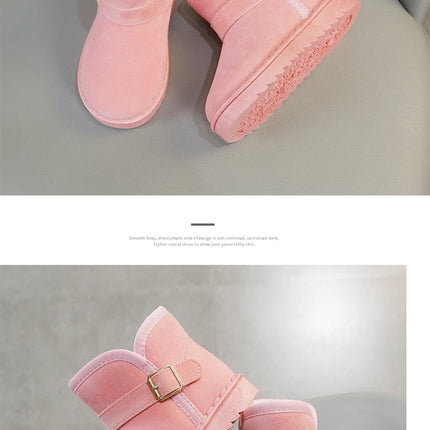Boys Thermal Boots Kids Versatile Casual Buckle Non-slip Children Fashion Simple Non-slip Girls Snow Boots Cotton Winter Autumn