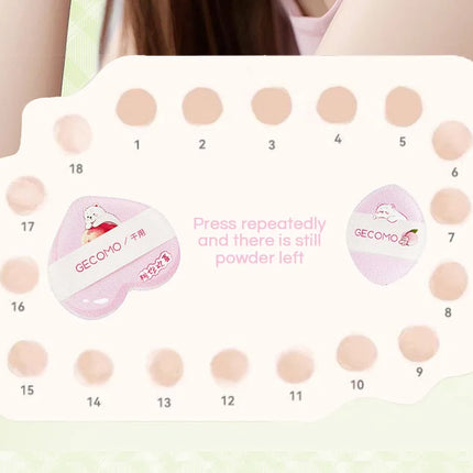 GECOMO 8 PCS Peach Powder puff Series Super Soft Wet And Dry Dual-use Skin-friendly Makeup Sponge