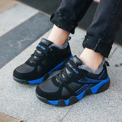 Kids' Sneakers Winter Plush Warm Leather Comfortable Tennis Shoes Casual Outdoor Sports Comfortable Tennis Shoes for Children