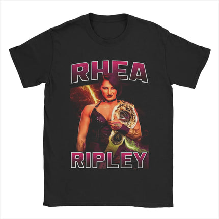 Rhea Ripley B4B Edition T Shirt Men's Cotton Clothes Harajuku  Round Neck Short Sleeve