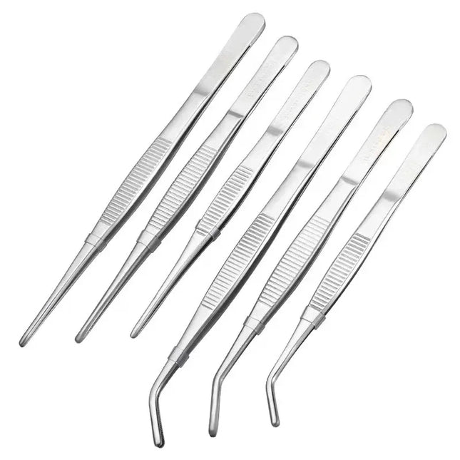 Stainless Multifuctional Steel Elbow Tweezers Aquarium Clip Long Tongs Medical Tweezers Forceps Pet Feeding Tools Non-slip