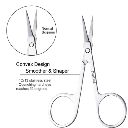 1Pcs Pointed Tip Curved Blade Upwards Stainless Steel Makeup Scissors Eyelash Eyebrow Nose Hair Small Scissors Thin Makeup Tools