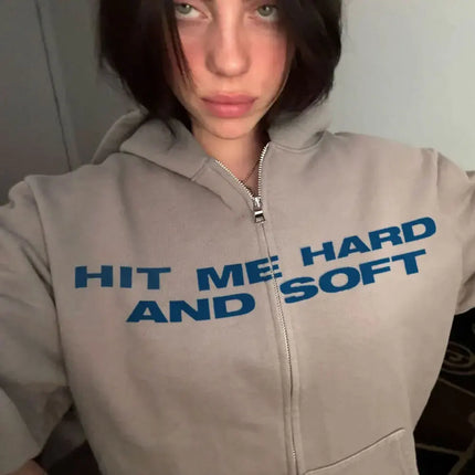 Hit Me Hard and Soft DID I BERAK YOUR HEART? Zipper Hoodies Men Women Clothing Pullovers Fashion Hip Hop Zip Up Sweatshirt Coats