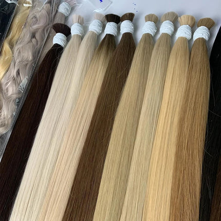 No Weft Straight Bulk Braiding Hair 100% Brazilian Virgin Remy Human Hair Extensions 50g 100g Blonde 1B Color Natural Hairpiece