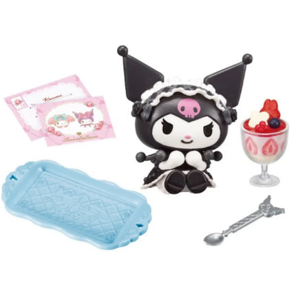 Original Re-Ment Sanrio Miniature Scene Kuromi Melody Afternoon Tea Party Dessert Blind Box   Anime Character Toys Decoration