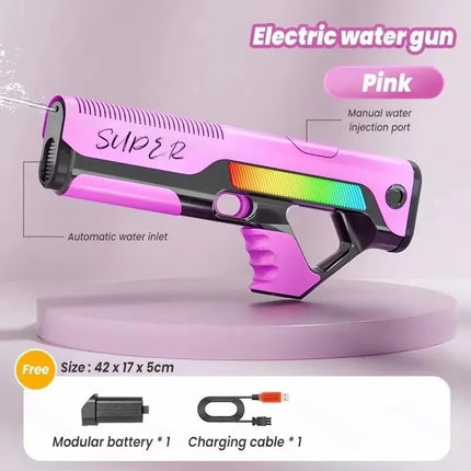 Electric Continuous Shooting Water Guns for Adults Automatic Water Absorb Blasters Summer Outdoor Pool Battle Game Toys for Kids