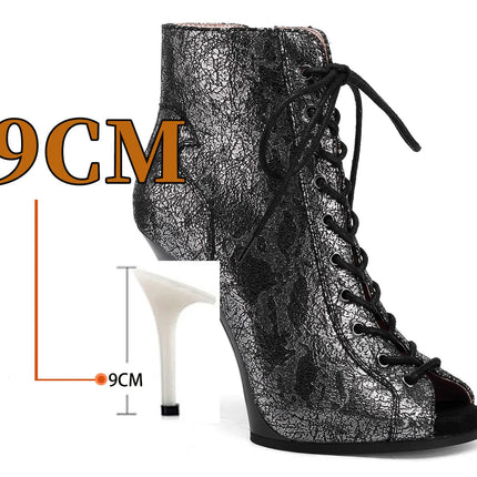 2023 New Fashion Women Heels  Lace-up Boot Stilettos Jazz Dance Lady Shoes For Latin Dancing Outdoor Sexy Stilettos Plus Size