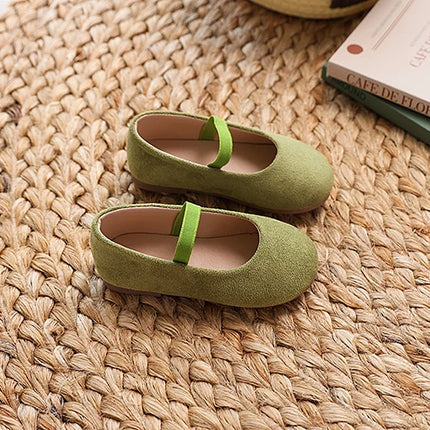 New Girl Dresses Casual Shoes Simple Fashion Children Leather Shoes Solid Color Spring Autumn Kids Princess Ballet Flat Shoes