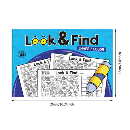 32 Pages Without Repetition Search for Items Game Look and Find Coloring Book Develop Kids Focus and Observation Exercise Book