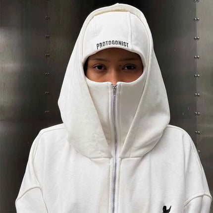 2026 new retro functional style hooded sweatshirt for both men and women, versatile and niche street fashion double hat jacket