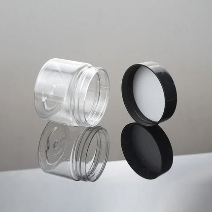 50pcs/pack 50ml Plastic Cosmetics Jar Makeup Box with Black Cap Travel Face Cream Bottle Container Refillable Empty Makeup Jar