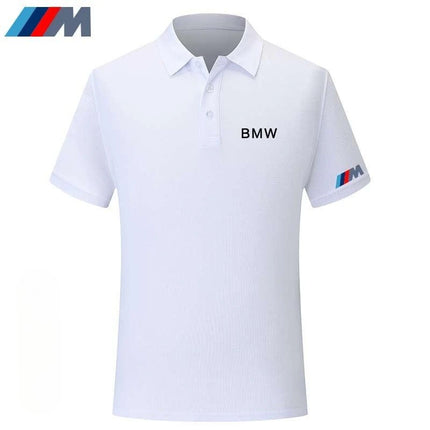 BMW BMW4S New High-quality Shop Tooling Printed Short-sleeved T-shirt Men's and Women's Same Summer Breathable Lapel Polo Shirt