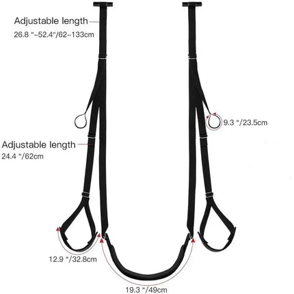 Over The Door Sex Swing Adjustable Shoulder Straps with Seat Hanging BDSM Bedroom Swing Split Leg Straps Sex Toys for Couples