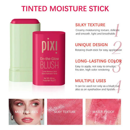 pixiBlush Cosmetic Blush Makeup Products Make Up Blusher Cosmetics Pink Blush in Bar Korean Palette Long lasting Matte Stick