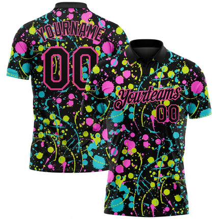 Fashion Graffiti Graphic Polo Shirts For Men Custom Name Team Name Number 3D Printed Polo Shirt Loose Breathable Lapel Tees Tops