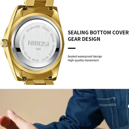 NIBOSI Men's Watches Top Brand Luxury Man Watch For Men Automatic Date Week Waterproof Quartz Wristwatches Luminous Reloj Hombre