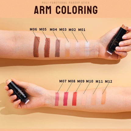 Double-head Face Bronzer Contour Stick Cream Makeup Light Dark Shadow Lasting Concealer Facial Brighten Contouring With Brush