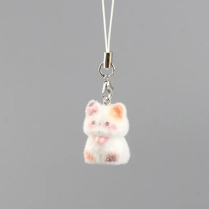 Fluffy Alpaca Elk Capybara Animal Keychains Resin Cartoon Lovely Funny Garlic Goose 3D Doll Pendant Bag Box Car Key Ring Jewelry