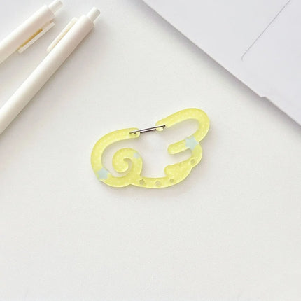 Wings Shape Carabiner Acrylic Candy Color Card Holder Keychain Multipurpose Keyring Hook