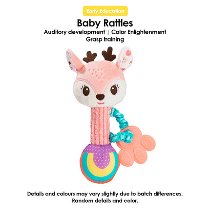 1pcs 0-6 months Dental Gum Hand Grip Plush Doll Can Bite Practice Grasping Parent Baby Interactive Puzzle Rattle Soothing Toy