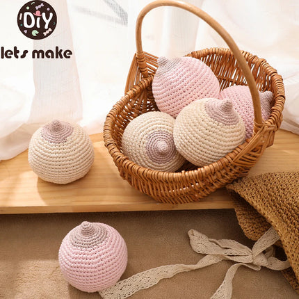 Let's Make 1pc Baby Teether Music Rattles for Kids Handmade Crochet Rattle Toy Breastfeeding Model  Babies Gift Children's Toy