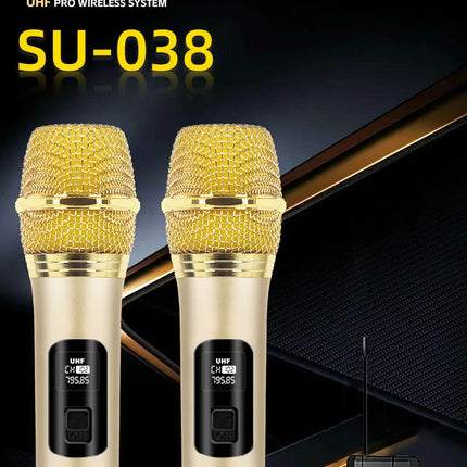 Lenovo Wireless Microphone 2.4G UHF Fixed Frequency 2 Channels Handheld Micphone For Live Party Karaoke Professional Meeting