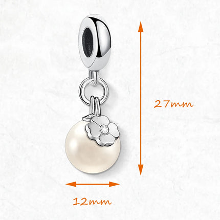 Charm Pendant Pearl & CloverLeaf Women Brand New Trendy 925 Sterling Silver Gift