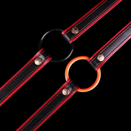 LEZEE Leather Mouth Gags Silent Oath Gag Breathable Open Oral Belt Adults Game Bondage Gear High Quality Microfiber Sexual Belt