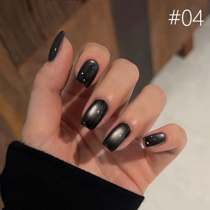 1pcs 12ML Winter 2026 New Black Glass Bead Pearl Cat's Eye Gel Nail Polish Hot Selling Black Nails Salon Use Nail Stuff