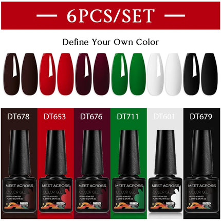 6pc Nail Gel Polish Set DIY Nail Art Semi Permanent UV LED Gel Kit For Nails Decoration Manicure Soak Off Painting Vernis Design