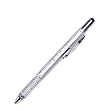 7 in 1 Multifunctional Pen Touch Screen Stylus Capacitive Pen with Screwdriver Ruler Levelgauge Refillable Ballpoint Pencil Tool