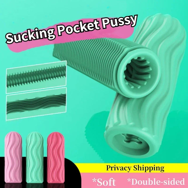 Adult Sex Toys Male Masturbator Cup, Portable Soft TPE Penis Trainer, Realistic Texture Exercise for Men