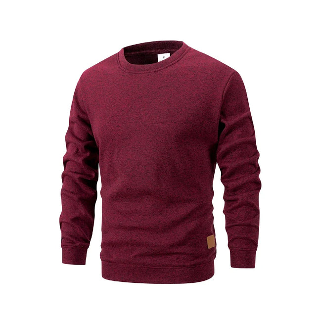 Men's Warm Crew Neck Sweatshirt Fleece Lined Thermal Pullover Autumn Winter Fashion Casual Sweater Loose Knit Long Sleeve Hoodie