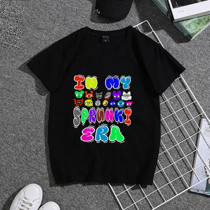 Summer Sprunkis Game Cotton Kids T-shirt Cute Anime Printed Tee Top Short Sleeve Kawaii Boy Girl Streetwear Children Clothes
