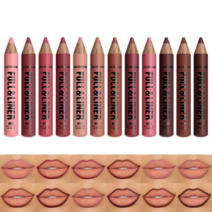 Waterproof Matte Lipliner Pencil Brown Contour Tint Lipstick Pen Long Lasting 6 Color Wooden Lip Liner Pencil Full-lip Makeup