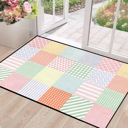 Black Red 3D Cube Print Rug, Glowing Square Block Geometric Pattern, Non-Slip Washable Mat for Living Room Sofa Dining Room Indoor