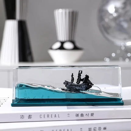 Going Merry Floating Ship Figure Fluid Liquid Thousand Sunny Barcos Decor Floating Boat Drift Barcos Living Room Decoration Gift