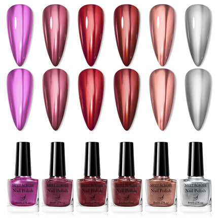 6pcs 8ml Water-Based Nail Polish Long Lasting Quick Drying No Need of Lamp to Cure Nail Supplies Vernis for Nail Art Decorations