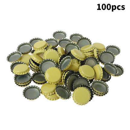 100 Pcs Crown Caps Homebrew Beer Caps Craft Beer Bottling Caps Oxygen Absorbing Seal Crown Caps for DIY Home Brewing Beer Tool