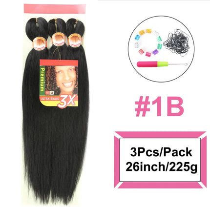 Braiding Hair Pre Stretched 3X Braid 26 Inch Ombre Braiding Hair Blonde Synthetic Fake Hair Extensions for Crochet Twist Women
